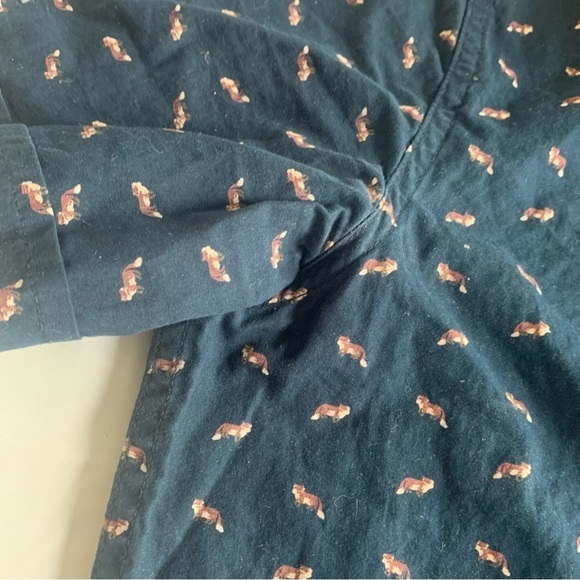 Cactus New York fox patterned button up dress shirt slim  fit MED - Picture 7 of 10